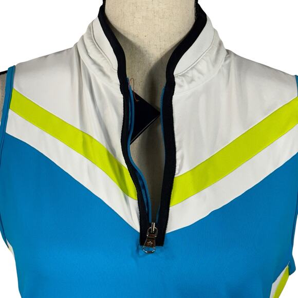 Lohla Sport Medium/Large Denise Polo Top Sleeveless Stretch 1/4 Zip SPF 30 Golf - Picture 3 of 10